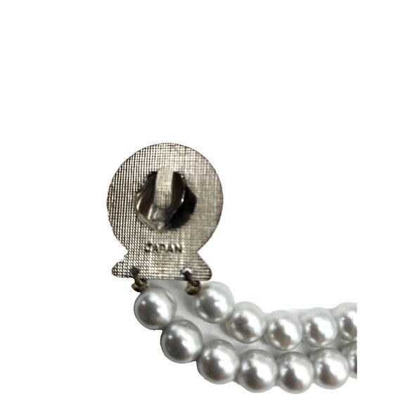 Vintage marked Japan silver fuax pearls double strand 24 inches - Picture 3 of 8